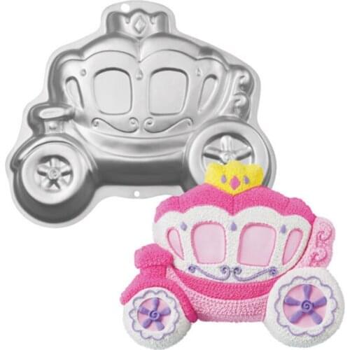3D Pumpkin Princess Car Cake Mold Baking Tool Aluminum Cake Pan Cake Mould Tin Birthday Christmas New Year Party