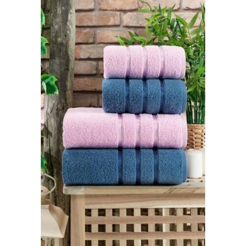 100 cotton 4 Pcs Bath Towel Set Fast Absorb Dries quickly