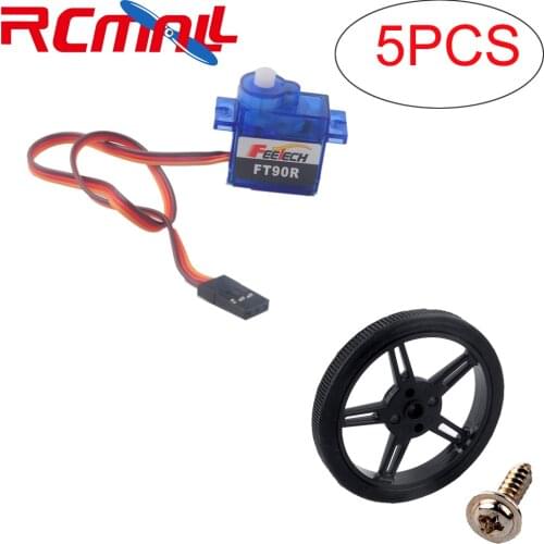 5PCS Feetech FT90R Digital RC Servo 360 Degree Continuous Rotation Micro RC Servo Motor 6V 1.5KG /Servo Wheel FZ3328