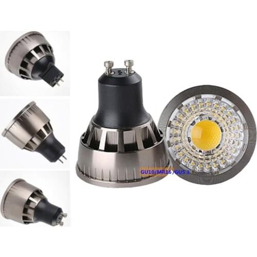 5pcs GU5.3 220v GU10 LED COB spotlight bulb MR16 12v LED spotlight aluminum body metal lamp shell spotlight cob led gu5.3 110v