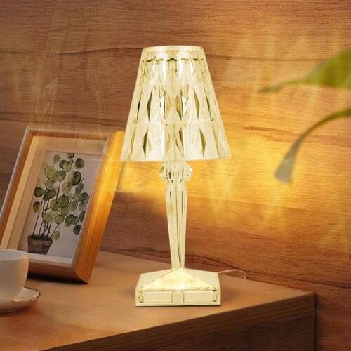 USB Diamond Table Lamp Acrylic Decoration Light For Bar Bedroom Bedside Coffee Crystal LED Desk Lamps Gift Night Lamps Lighting