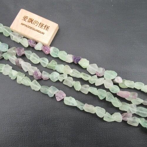 APDGG Natural Green Purple Fluorite Freeform Rough Nugget Gemstone Loose Beads Jewelry Making DIY