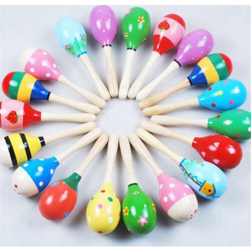 Baby toysMini Wooden Ball Children Toys Percussion Musical Instruments Sand Hammer practice babys listening free shipping B0779