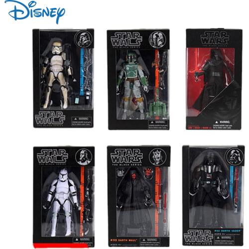Star Wars Black Disney Toys Stormtrooperb Style Boba Fett Darth Range Action Figure Anime Christmas Birthday Gift Dolls for Kids