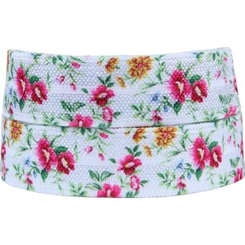 FLRA ElasticNew watercolor tiny flower fold over elastic ribbons