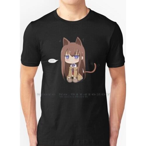 Kurisu Makise T Shirt 100% Pure Cotton Kurisu Makise Steins Gate Kurisu Waifu Best Girl Tsundere Anime Steins Gate Chibi