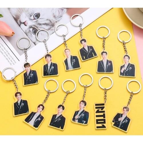 INTO1 Zando Mika Boyuan Gao Qingchen Liu Yu Zhou Keyu Lin MoTransparent Keychain Schoolbag Decoration Ornaments Idol Pendant