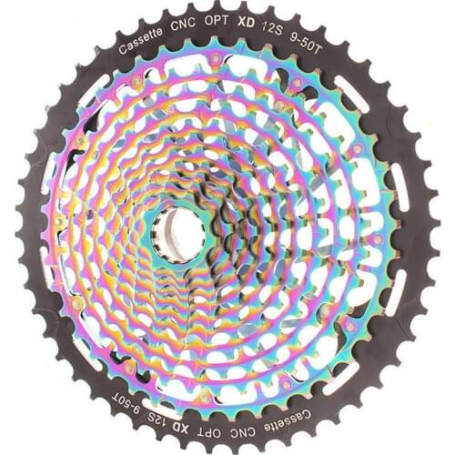 MTB Cassette Freewheel 11 12 Speed 9-50T Ultralight Road Bike MTB Bicycle Sprocket ULT XD Cassette Flywheel Rainbow