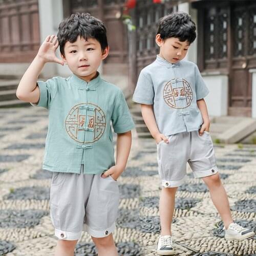 Classical Dance Costume Boys Hanfu Folk Festival Outfit Rave Performance Clothes Tang Suit Cosplay Clothing 2 Pcs Set DF1273