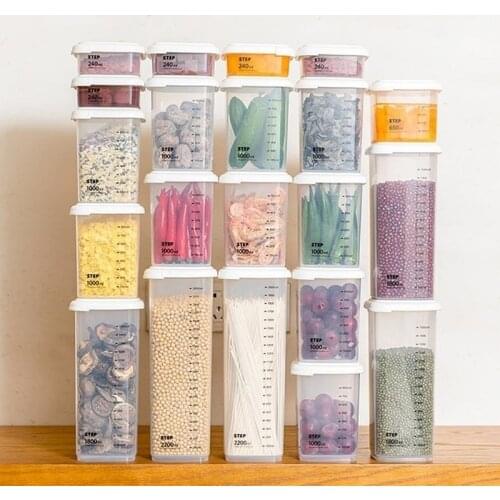 Kitchen Food Storage Box Storage Tank Airtight Plastic Containers Sealed Cans Clear Container Jar