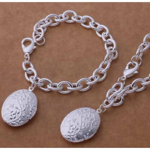 AS391 Hot Lucky Silver Color Jewelry Sets For Women Jewelry Sets Bracelet Necklace /dxxampea Brrakiya