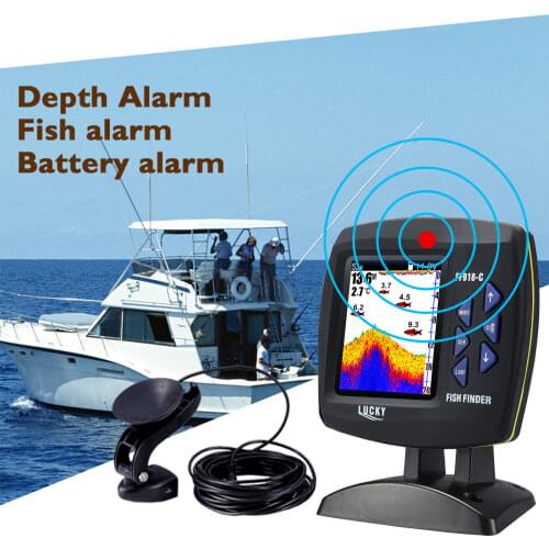 LUCKY F918-C180S Wired Fishing finder 590ft/180m Depth Sounder Fish Detector Monitor LCD Locator Boat Fishfinder from a boat