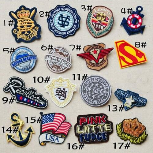 Fashion medal badge cloth applique patch stickers pants hat clothes decoration stickers embroidery Iron On hole stickers