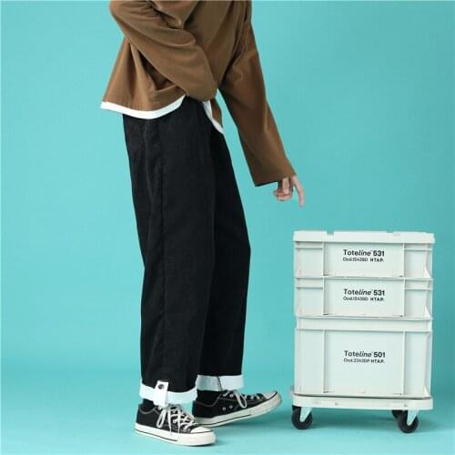 Man Casual Straight Pant Trousers 3Xl New Corduroy Men Harem Pants Solid Color Streetwear Jogger Sweatpants Male 2021 Harajuku
