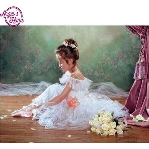 DIY Diamond Embroidery Painting Girl Ballet flower 5D Diamond Mosaic Cross Stitch Kits Patterns Rhinestone Craft