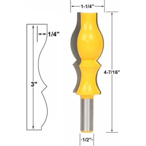 1pc 12mm 1/2" Large Reversible Crown Molding Router Bit Set Armrest Line Groove Wood Milling Cutters Woodworking MC03051