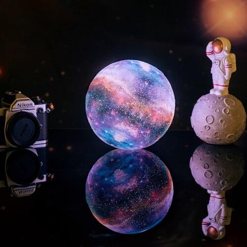 ZK22 Night Light 16 Color 3D Printing Galaxy Moon Lamp Kids Moon Light Change Touch and Remote Control Galaxy Light as Gifts