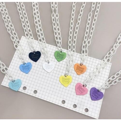 2021 New Ins Hip-hop Three-dimensional Pink Heart Bottle Necklace Love Letter Bottle Pendant Necklaces For Women Fashion Jewelry