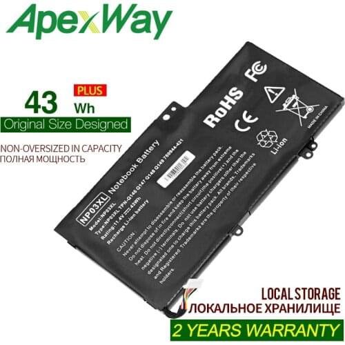 NP03XL ApexWay Bateria Do Portátil para HP Pavilion X360 13-A010DX TPN-Q146 TPN-Q147 TPN-Q148 HSTNN-LB6L 760944-421 15-U010DX