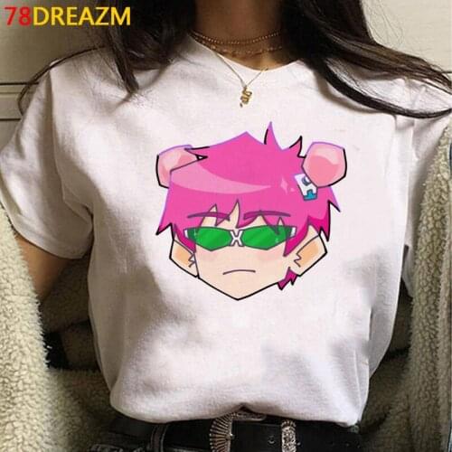 Saiki k summer top female tumblr harajuku kawaii graphic tees women kawaii summer top t-shirt tumblr couple clothes