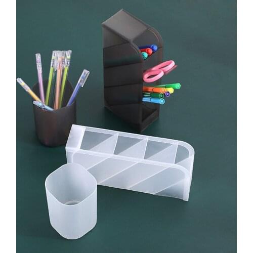 School Office Accessories Stationery Creative Multifunctional Desktop Organizer Pen Holder Makeup Storage Box