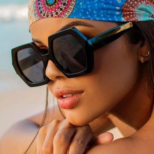 Fashion New Polygon Sunglasses Women 2021 Brand Design Vintage Men Gradient Shades Irregular Sun Glasses UV400 Oculos Feminino