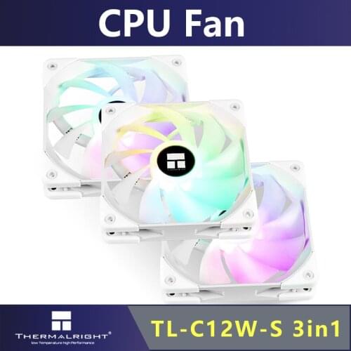 Thermalright TL-C12W-S X3 3in1 120x120x25 / 15mm white chassis Symphony silent fan ARGB 5V 3pin / 4pin PWM interface FDB bearing