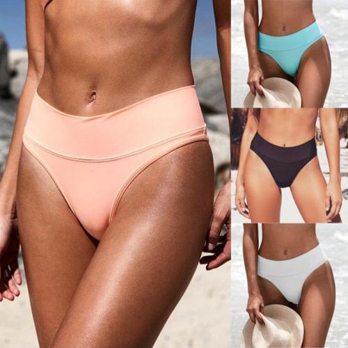 New Women Brazilian Sexy Bikini Trunks Lady Push up Beach Swimsuit High Waist Swim Bottoms Summer Beach Wear Bathing