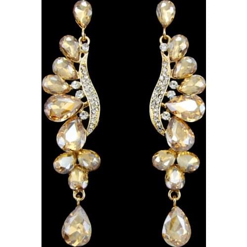 Angel Wings Crystal Long Dangle Earrings Gold Statement Earrings for women Drop Earrings jewelry Earrings blue red ersg71