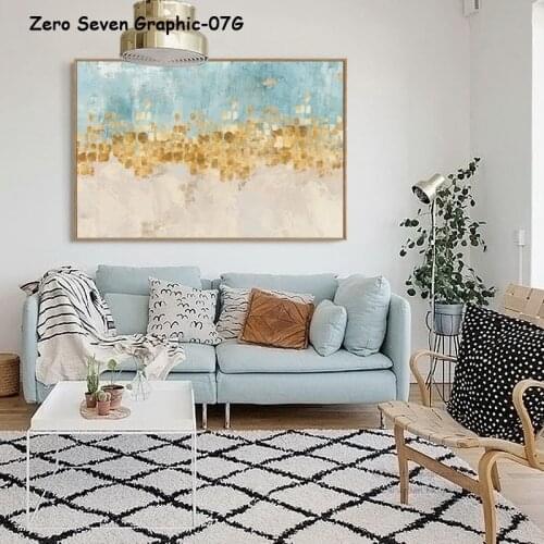 07G Modern Abstract Gold Foil Paint A4 Canvas Painting Posters And Prints Home Art Pictures Wall Living Room Bedroom Decoration