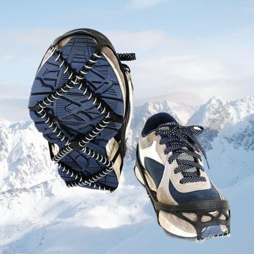 1 Pair Ice Snow Gripper Outdoor Unisex Non-Slip Elastic Shoes Boots Spikes Grips for Walking Hiking on Snow and Ice