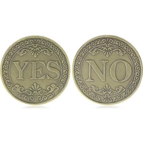 1pcs YES or NO Commemorative Coin Floral YES NO Letter Coin Classic Magic Tricks toys