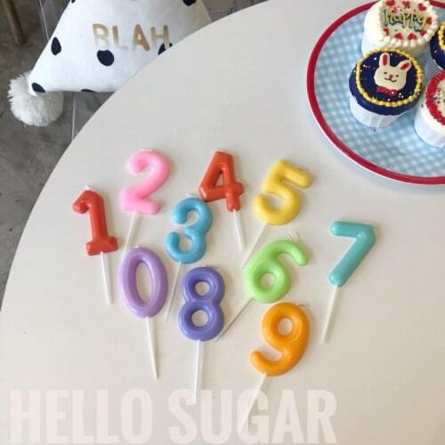 10pcs Large Fun Digital Birthday Cake Colored Candles Birthday Party Wedding Cake Candles Home Decoration Supplies Cake Topper