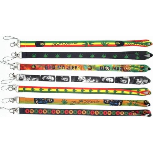 10 PCS Bob Marley Lanyard id badge holder keychain straps for mobile phone Wholesale Free Shipping