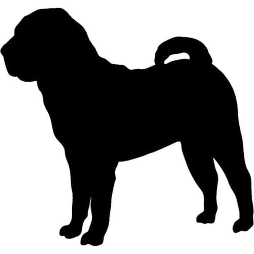 13.5*12.7CM Chinese Shar-Pei Lovely Animal Car Sticker Window Decoration Vinyl Decal Black/Silver C6-1619