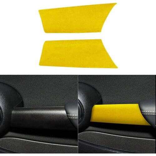 2PCS Suede Car Inner Door Handle Decoration Strips Armrest Cover Panel Trim for BMW MINI Cooper R55 R56 2007-2013 Accessories