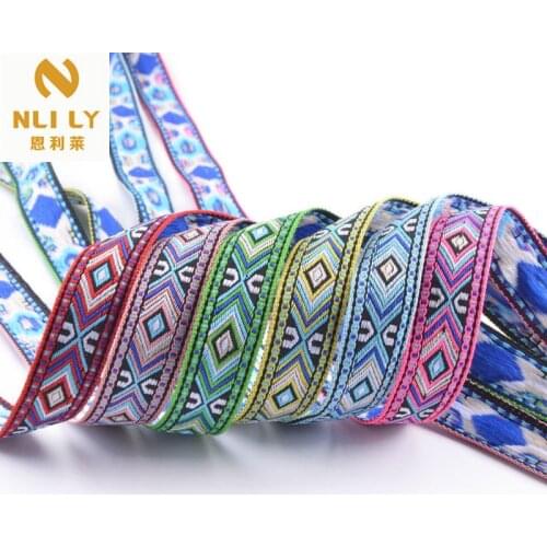 50 Yards Ethnic Style Jacquard Webbing Retro Geometric Embroidery Belt Edging Luggage Clothing Accessories
