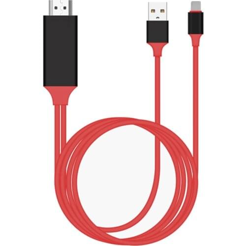 8 Pin to HDMI-Compatible Cable HDTV TV Digital AV Adapter 2M USB 1080P Smart Converter Cable for TV for IPhone HD Plug and Play