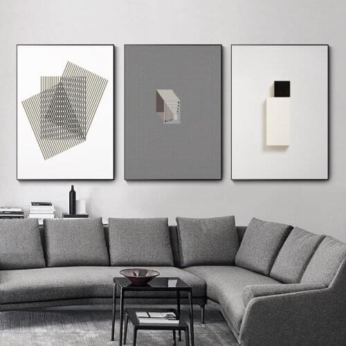 Abstract Minimalist Art Poster Prints Geometric Wall Art Canvas Painting Black and White Wall Picture For Living Room Home Decor