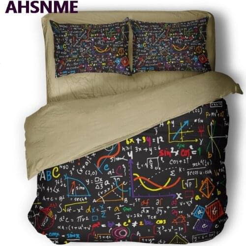 AHSNME Draft of Advanced Mathematical Calculations Quilt cover Set Color Class Calculation Notes Bedding Set customize design