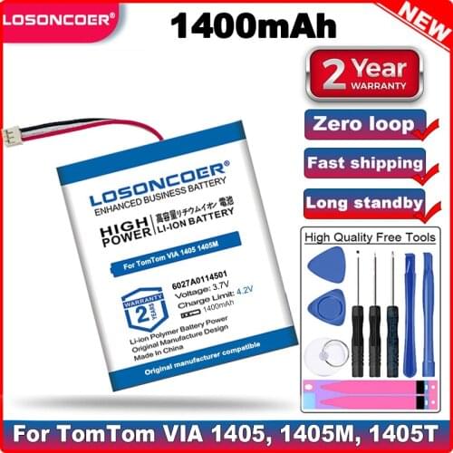 LOSONCOER 1400mAh Battery 6027A0114501, KL1 for TomTom VIA 1405, 1405M, 1405T, 1435T, 1435TM, 1505, 1505M, 1505T, 1535T