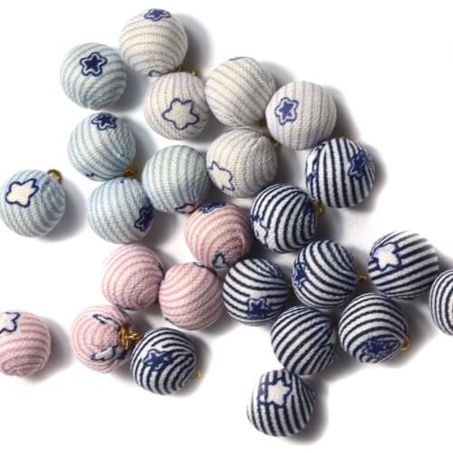 DIY Ornament Accessories Multi-Color Strip Soft Silk Pattern Cloth Wrapper Ball Beads Pendant Earrings Necklace Small Pendant