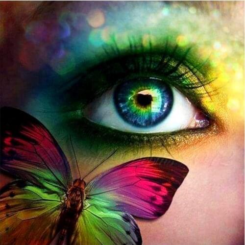 5D DIY Diamond Painting Eyes & butterflies Cross Stitch Full Round Drill Resin diamond embroidery Wall Stickers Diamond Mosaic