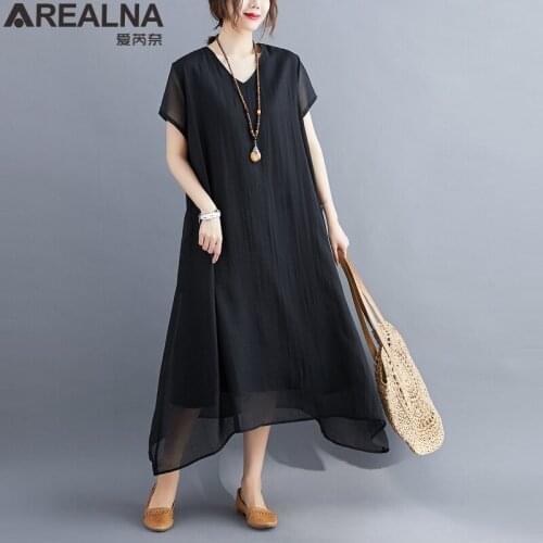 AREALNA Solid Summer Dresses