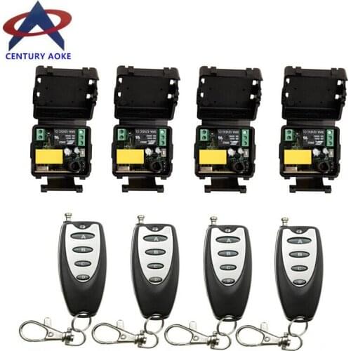 RF mini Wireless Remote Control AC 220 V 1 channel 2015 new style 4 transmitter & 4 Receiver