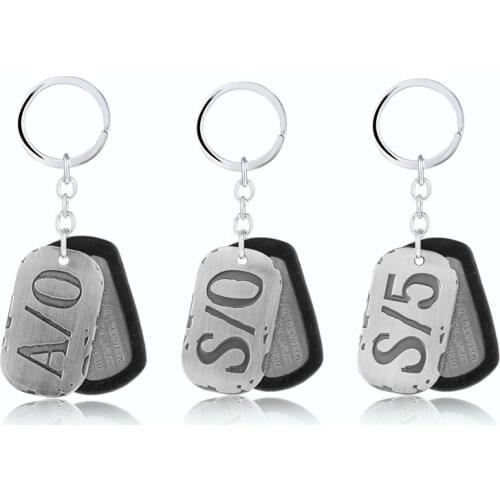 Anime A/O GANGSTA Keychains Nicolas Brown Dog Tags Pendant Key Ring Car Keychain Key Holder Cosplay Jewelry Accessories Fans Men