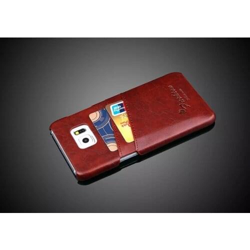 Genuine Leather Back Cover Case for Samsung Galaxy S6 Edge Plus Oil Wax Brand Original with Card Holder Coque for S6Edge Plus