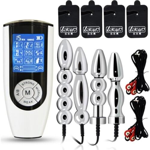 Electric Shock Pulse Anal Plug Massage Pad Electro Stimulation Ass Vaginal Masturbator Prostate Massage Dildo Butt Plug Sex Toys