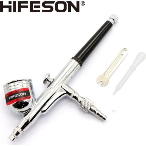 HIFESON Air Spray Brush Gun 0.3mm 9cc HF130 Pneumatic Mini Paint Spray Gun Tool Nozzle AirBrush Pen for Car Commercial Painting