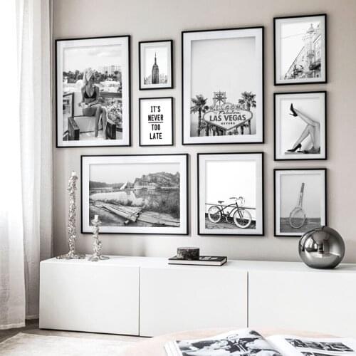 Empire State Building Sexy Girl Bicycle Wall Art Canvas Painting Nordic Posters And Prints Wall Pictures For Living Room Decor